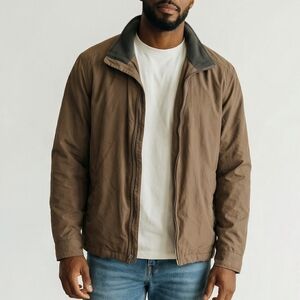 Perry Ellis Brown Jacket with Dark Gray Collar